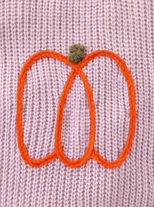 فتاة صغيرة سترة بأكمام طويلة وياقة طاقم، برتقالي هالوين، بيج، أبيض، برتقالي، بني. دافئة ومريحة للخريف والشتاء. تحتوي على تصميم خط فني ، تطريز كرتوني لرسومات اليقطين، مناسبة لمناسبات هالوين، عيد الميلاد، الملابس اليومية، العفوية، الموضة، لارتداء في الداخل والخارج والسفر - الأرجواني - مشاهدة 6