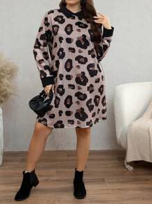 SHEIN LUNE Vestidos de talla grande con lazo en el cuello y estilo de moda para ir al trabajo, salir, otoño/invierno, Acción de Gracias y Halloween - Atuendo casual para uso diario, esencial para vacaciones y fiesta de vacaciones