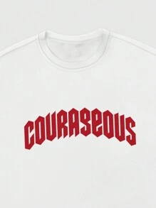 ROMWE MEN Street Life 男士字母与人物图案印花圆领短袖休闲 T 恤 - 白色 - 查看 5