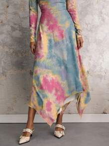 COSMINA Women's Asymmetrical Long Dress, Multi-Color, Autumn/Winter - Multicolor - View 5