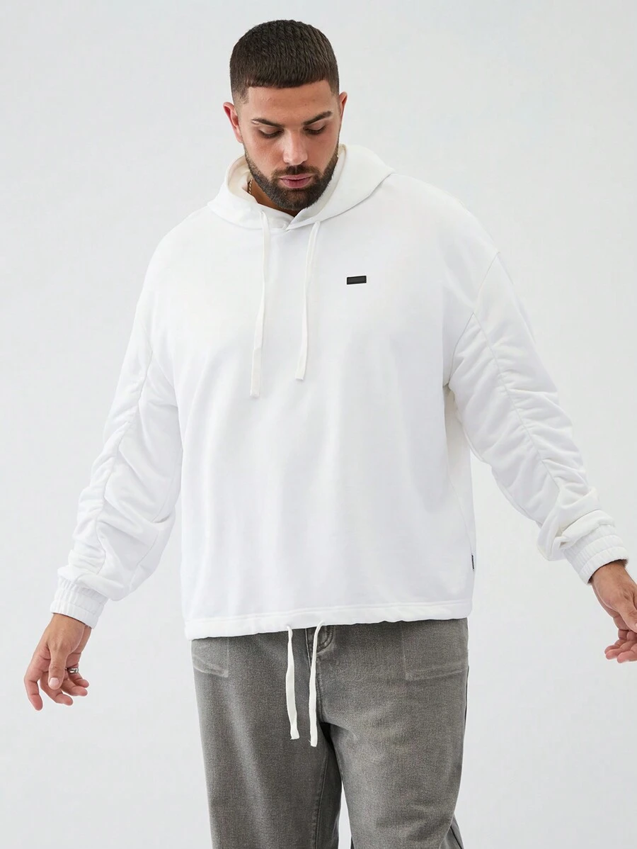 Manfinity VCAY Męski, swobodny, wiatroszczelny, dzianinowy sweter z kapturem w dużym rozmiarze, idealny na jesień i zimę - Biały - Zobacz 1