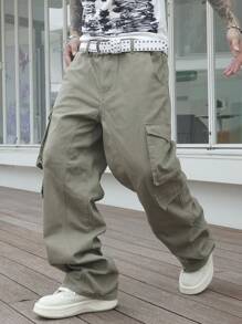 Manfinity Hypemode Jeans casuales holgados de unicolor con bolsillos para hombre