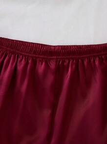 Conjunto de 3 piezas de pijama para niña preadolescente - Pantalón largo de tela de color rosa claro sólido, shorts y blusa de manga corta con cuello, conjunto casual para el hogar