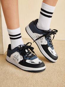 CUCCOO EASI 全新时尚女式休闲滑板鞋南瓜色运动鞋 - 藍色 - 查看 5