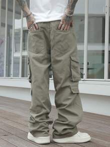 Manfinity Hypemode Jeans casuales holgados de unicolor con bolsillos para hombre