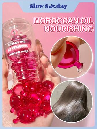 Capsules capillaires à l'huile marocaine, pour les soins capillaires, gardent les cheveux doux et brillants, conviennent à tous les types de cheveux, parfaites pour les soins capillaires d'automne et d'hiver, idéales pour les vacances, les fêtes, les voyages, les activités de plein air, la mode Y2K et le cosplay, Thanksgiving, Noël, cadeaux de vacances