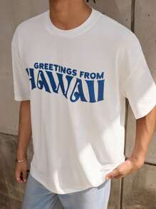 Forever 21 男士白色寬鬆T卹，前後印花設計 - 白色 - 查看 4