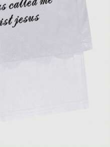 Manfinity LEGND Men's Casual Slogan Print Drawstring Waist 2 In 1 Double Layer Shorts - White - View 4