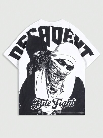 Street Life Camiseta de manga corta estampada para hombres, adecuada para uso diario en primavera y verano