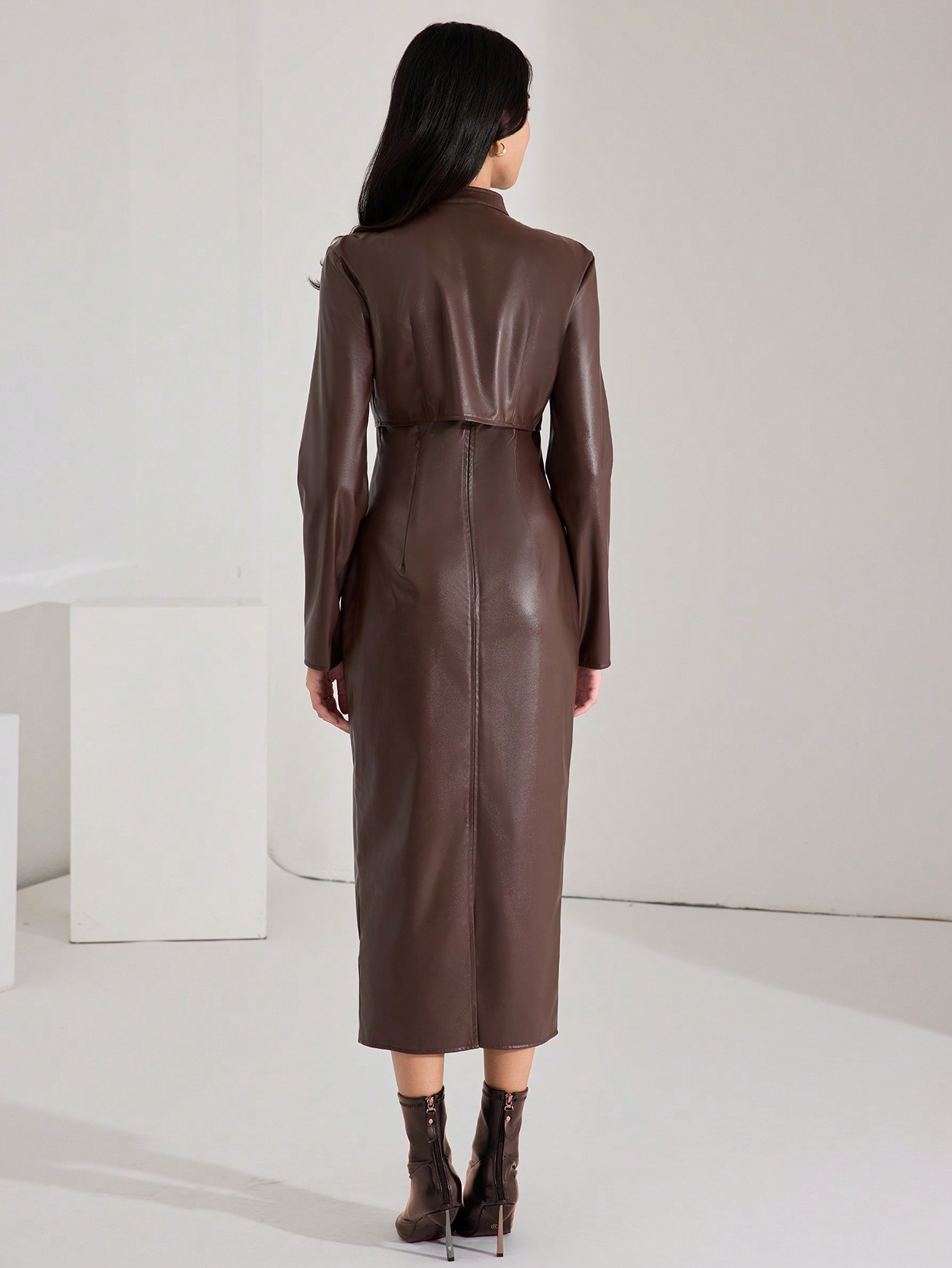 Heiryn طقم للنساء مكون من 2 قطعة: فستان أزرار وسحا...