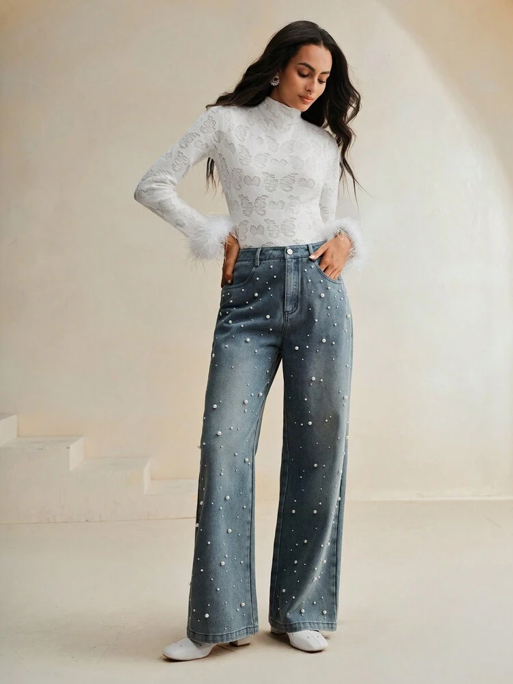 Elegant Christmas Butterfly Jacquard Turtleneck Women Decor Sweater, Knit Pullover Fall Winter