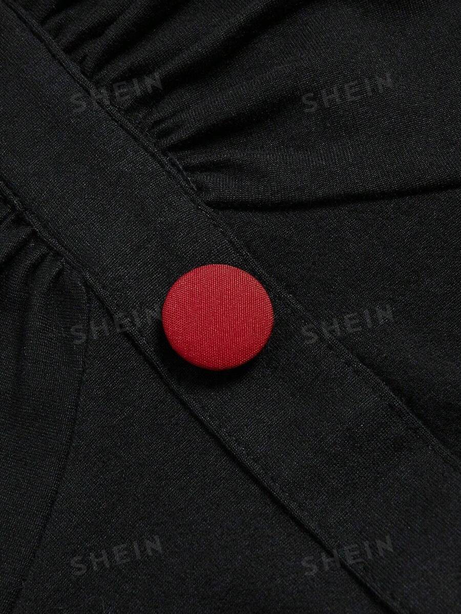 SHEIN Privé Plus Size Women Christmas Colorblock Snowflake Print Mesh