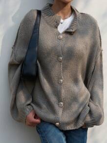 INAWLY Women's Solid Color Front Button Long Sleeve Minimalist Casual Blouse Fall Cloth For Women - Army Green - View 3