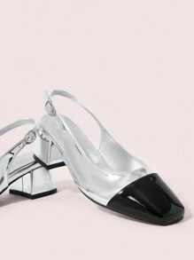 CUCCOO DOLLMOD Classic Silver Ankle Strap Flats - Silver - View 6