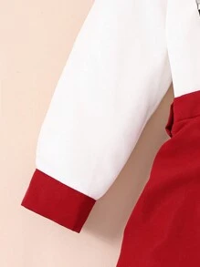 2pcs Young Boys Gentleman Refined Elegant White Collared Long Sleeve Shirt And Suspender Pants Suit Set, Fit For Weddings, Parties, Outings, Daily Gatherings, Autumn/Winter - Burgundy - View 4