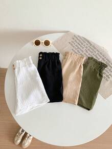 SHEIN Young Girl Solid Color Simple Versatile Shorts Set Of Four