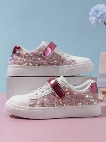 Dziecięce dziewczęce niskie trampki z brokatem, sportowe buty dla dzieci dla uczniów, płaskie buty do wypoczynku na wiosnę/lato, odpowiednie dla małych dzieci/dużych dzieci, codzienne kolorowe trampki