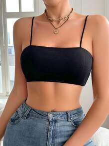 Women Seamless Wireless Crossback Bra - Black - View 6