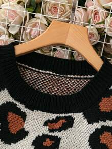 SHEIN LUNE Jersey de cuello redondo, manga larga, sencillo y casual de talla grande con parches lisos