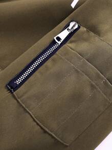 Manfinity Homme 男士休闲棒球夹克，带字母印花和拉链设计，秋季 - 棕色 - 查看 5