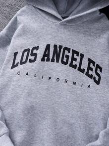SHEIN Bộ 4 áo hoodie và quần nỉ in chữ American Casual cho bé trai, phù hợp mặc hàng ngày và đi học, trang phục - Nhiều màu - Xem 4