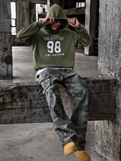 SHEIN Coolqubz Casual Comfort Hoodie And Pants Set For Teenage Boys