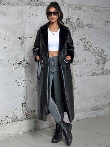 Eilly Bazar Damen Lange Mantel Jacke