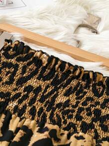 SHEIN Unity Plus Size Casual Baggy Leopard Print Pants - Yellow - View 3