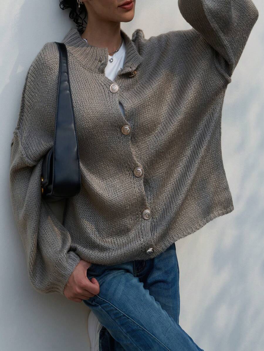 INAWLY Women's Solid Color Front Button Long Sleeve Minimalist Casual Blouse Fall Cloth For Women - Army Green - View 1