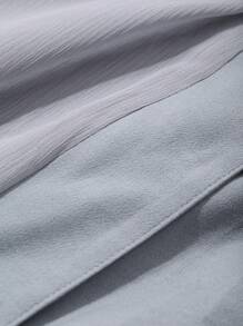 DAZY 2pcs Women Loose Fit Patchwork Cover-Up Dress Set,Fall Clothes - Blue - View 9