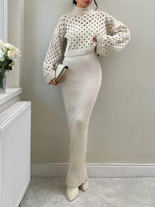 EURMUSE Sweater With Detailed And Dresses Soft + 480 - Beige - View 1