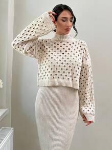 EURMUSE Sweater With Detailed And Dresses Soft + 480 - Beige - View 2