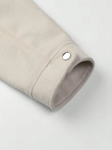 Manfinity Homme Men's Winter Contrast Color Collar Zipper Front Loose Jacket - Khaki - View 4