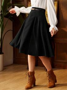 Vintamour Jupe plissée style vintage et élégante pour femme avec ceinture, marron, parfaite pour le travail ou les occasions décontractées, vêtements de rentrée scolaire, vêtements d'automne, tenues d'automne, vêtements d'enseignante, vêtements vintage d'hiver pour femmes, jupe kaki, jupe de bal de promo courte, bordeaux
