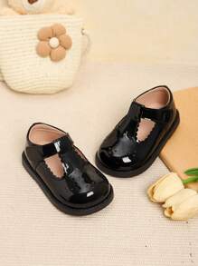 Toddler Girls Cute And Fashionable Hollow Flat Shoes, Suitable For Spring And Autumn - Black - View 5