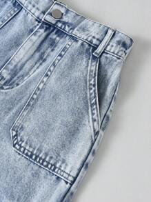 2 pièces Ensemble top pull-over avec épissage rose et blanc + pantalon jean droit décontracté pour filles adolescentes, printemps automne