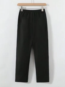 Tween Boys Casual Commuter Straight Leg Pants With Pockets, Suitable For Daily Commute & Travel, School, Campus, College Chic Outfits For Autumn/Winter