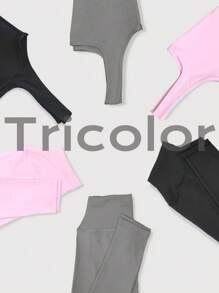 Easithlete 3pcs Women's  Yoga Sets Including Form-Fitting Scoop Neck Tank Top, High Waisted Leggings, Sexy Butt-Lifting Essential Activewear Sports Set For Workout, Running, Gym Workout Women Setwomen Workout Set - Multicolor - View 4