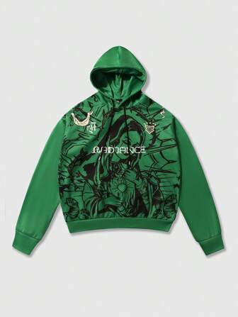 Street Life Felpa con cappuccio casual da uomo con stampa della Vergine Maria, autunnale