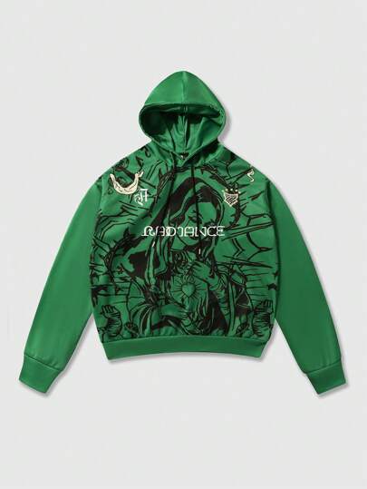 Street Life Men's Casual Virgin Mary Printed Hoodie, Autumn