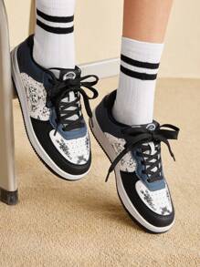 CUCCOO EASI 全新时尚女式休闲滑板鞋南瓜色运动鞋 - 藍色 - 查看 4