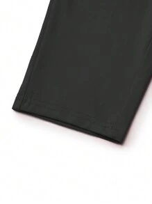 EMERY ROSE Moon Print Leggings, High Waist Skinny Casual Leggings, Women's Clothing Fall Cloth For Women - Black - View 5