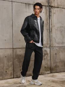 Forever 21 Men's Slim Contrast Stitch Cargo Pants In Black - Black - View 3