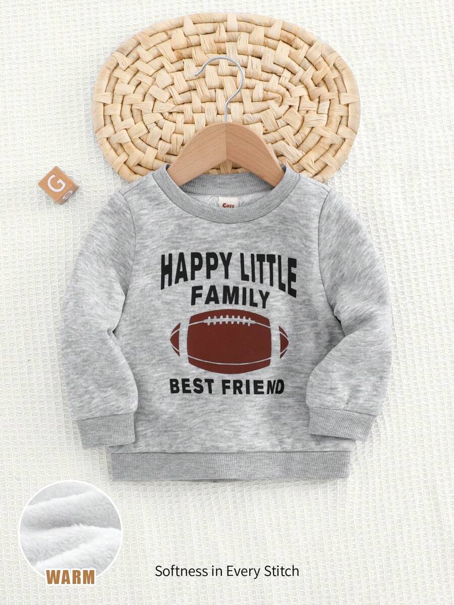 Cozy Pixies Baby Girl Raglan Sleeve Olive Oil Graphic Crewneck Sweatshirt - Light Grey - View 1