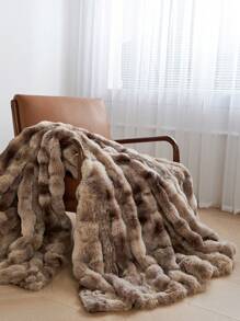 1 件棕色舒适兔毛毛绒毯子大号单人床特大号豪华蓬松长毛绒毯床上用品盖毯柔软舒适沙发毯适用于家庭、沙发、客厅大号单人床特大号宿舍床上用品返校床上用品 - 咖啡棕 - 查看 2