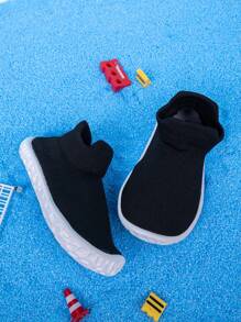 Baby Girls' Low-Top Sports Shoes, Lightweight Breathable Elastic Upper, Easy To Put On & Take Off, Non-Slip Sole, Suitable For Daily Wear, Fabric Upper For Better Breathability, Spring/Summer