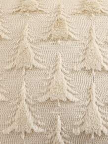 1 件圣诞树枕套，毛绒绗缝刺绣圣诞装饰，秋季/冬季