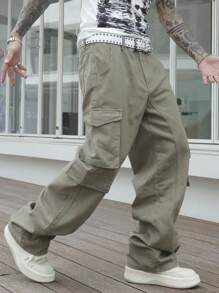 Manfinity Hypemode Jeans casuales holgados de unicolor con bolsillos para hombre