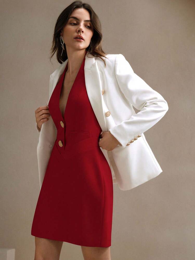 ホルターネック バックレス ドレス アーバンウーマン向け 新年衣装