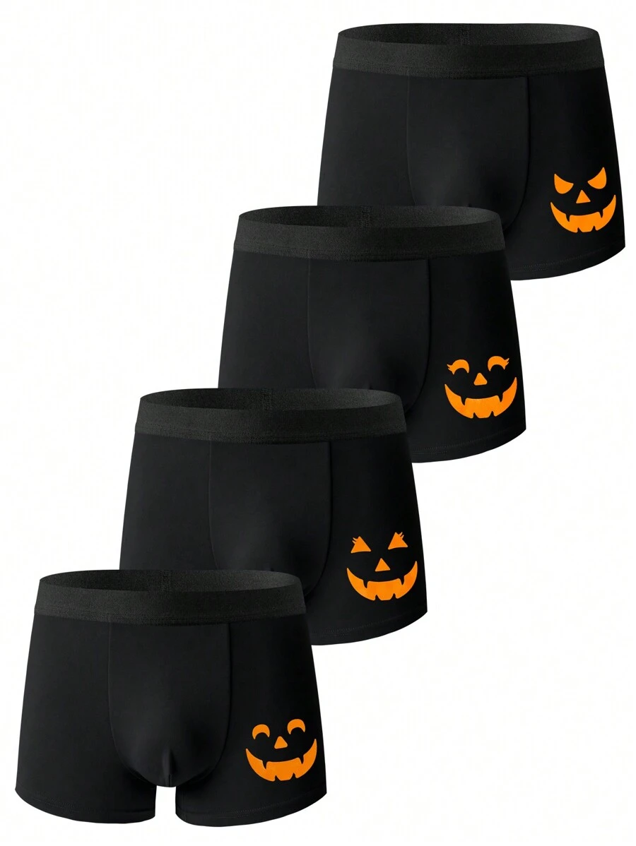 4pcs/Set Halloween Pumpkin Design - Black - View 1